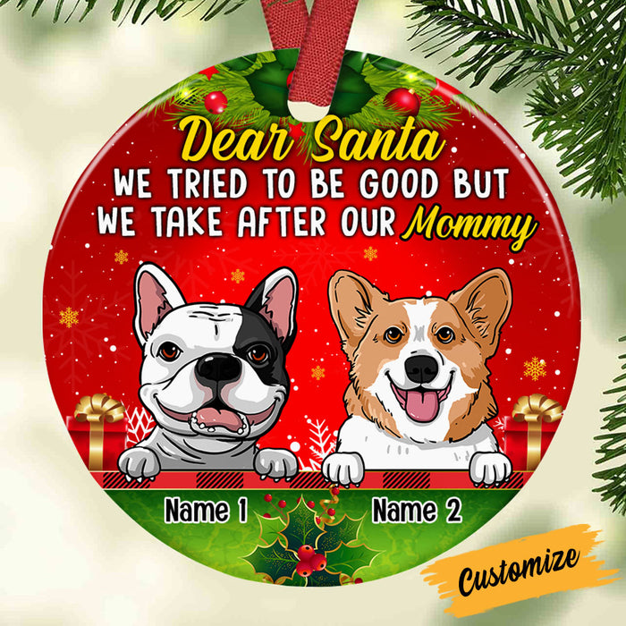 Personalized Dog Christmas Circle Ornament NB83 87O53 1