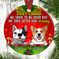 Personalized Dog Christmas Circle Ornament NB83 87O53 thumb 1