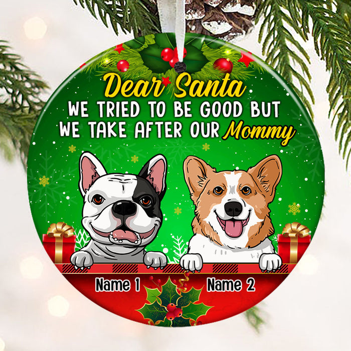 Personalized Dog Christmas Circle Ornament NB83 87O53 1