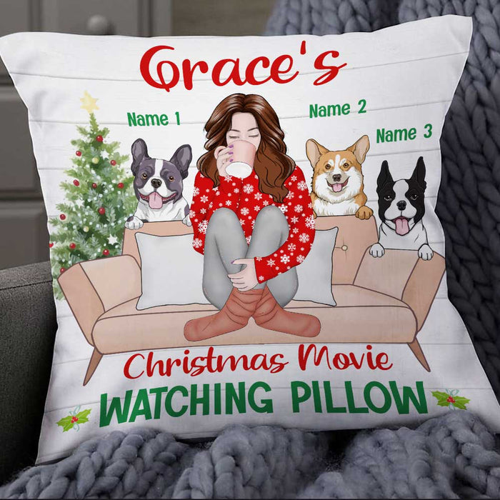 Personalized Dog Christmas Movie Watching Pillow NB42 85O34 1