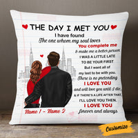 Personalized Couple The Day I Met You Pillow NB42 26O53 thumb 1