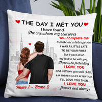 Personalized Couple The Day I Met You Pillow NB42 26O53 thumb 1