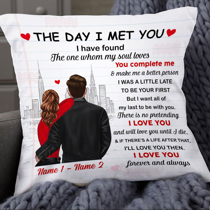 Personalized Couple The Day I Met You Pillow NB42 26O53 1