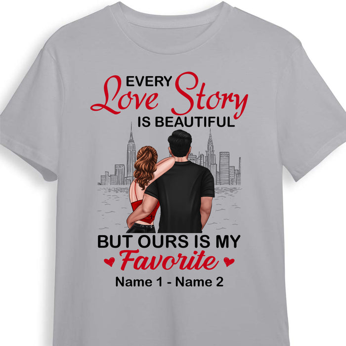Personalized Couple Love Story T Shirt NB41 30O53 1