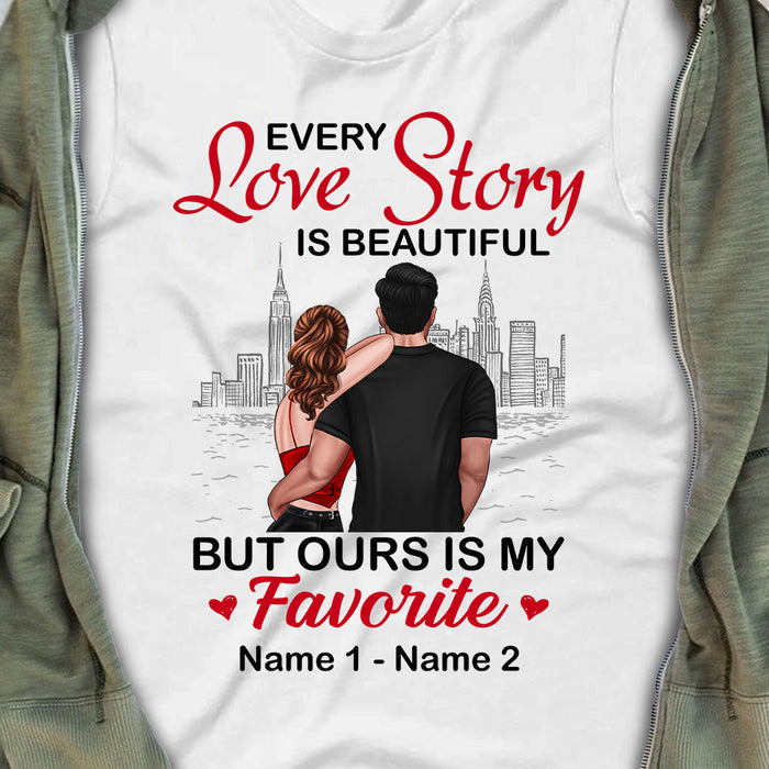 Personalized Couple Love Story T Shirt NB41 30O53 1