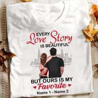Personalized Couple Love Story T Shirt NB41 30O53 thumb 1