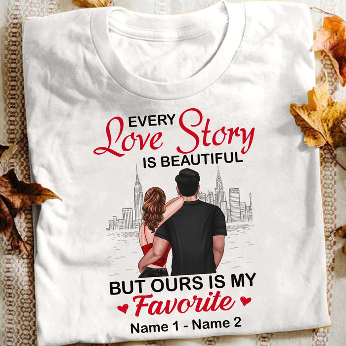 Personalized Couple Love Story T Shirt NB41 30O53 1