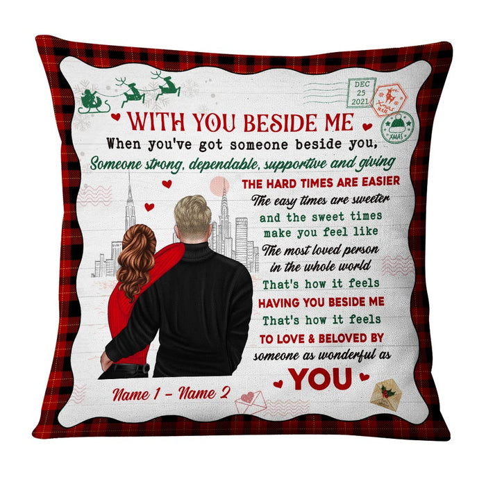 Personalized Christmas Couple With You Beside Me Pillow NB51 23O36 1