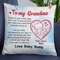 Personalized Baby Bump To Grandma Christmas Pillow NB52 23O34 thumb 1