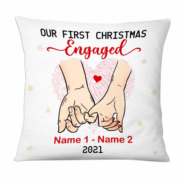 Personalized Couple First Christmas Engaged Married Canvas Pillow OB293 81O47 1