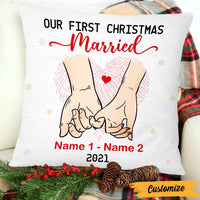 Personalized Couple First Christmas Engaged Married Canvas Pillow OB293 81O47 thumb 1