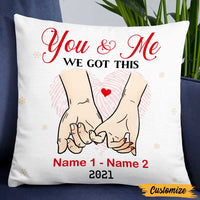 Personalized Couple First Christmas Engaged Married Canvas Pillow OB293 81O47 thumb 1