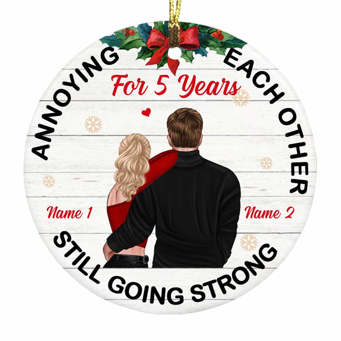 Personalized Couple Christmas Circle Ornament NB82 30O58 1