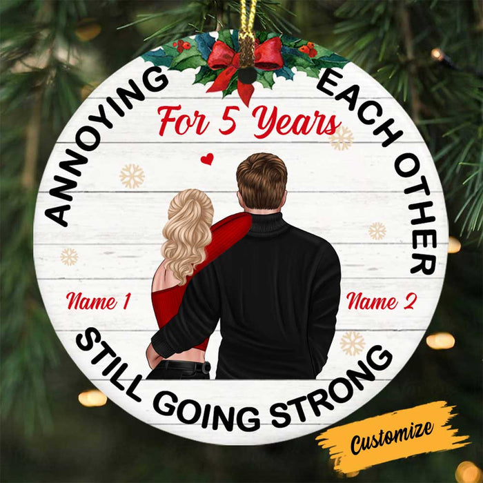 Personalized Couple Christmas Circle Ornament NB82 30O58 1