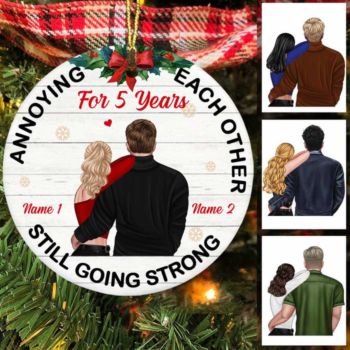 Personalized Couple Christmas Circle Ornament NB82 30O58 1