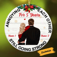 Personalized Couple Christmas Circle Ornament NB82 30O58 thumb 1