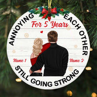 Personalized Couple Christmas Circle Ornament NB82 30O58 thumb 1