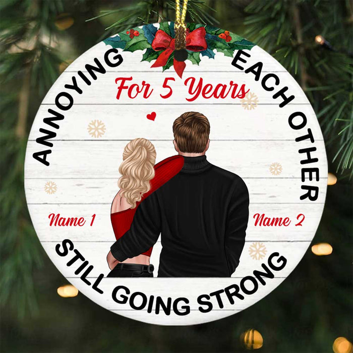 Personalized Couple Christmas Circle Ornament NB82 30O58 1