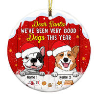 Personalized Dog Christmas Circle Ornament NB64 87O53 thumb 1