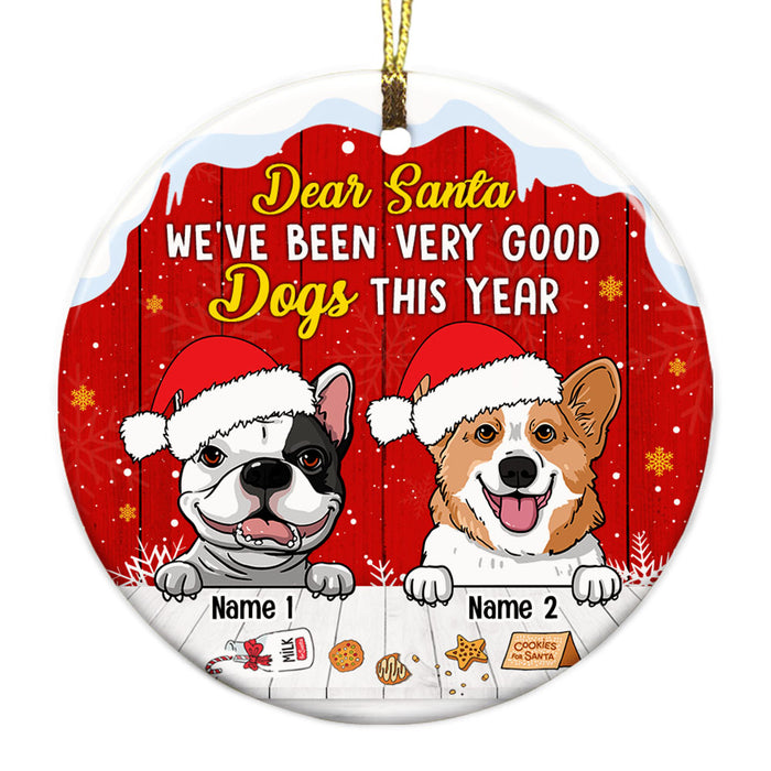 Personalized Dog Christmas Circle Ornament NB64 87O53 1