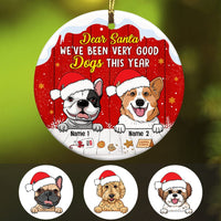 Personalized Dog Christmas Circle Ornament NB64 87O53 thumb 1