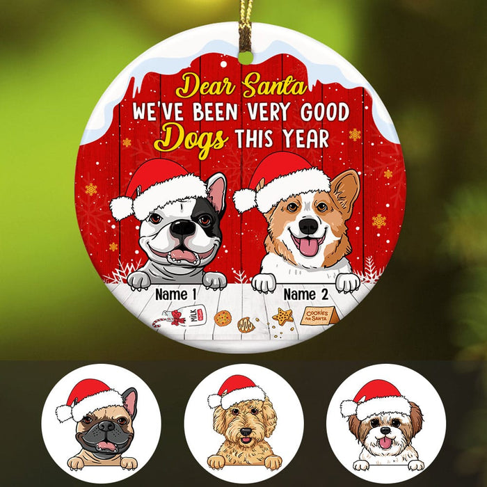 Personalized Dog Christmas Circle Ornament NB64 87O53 1
