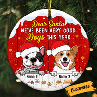 Personalized Dog Christmas Circle Ornament NB64 87O53 thumb 1