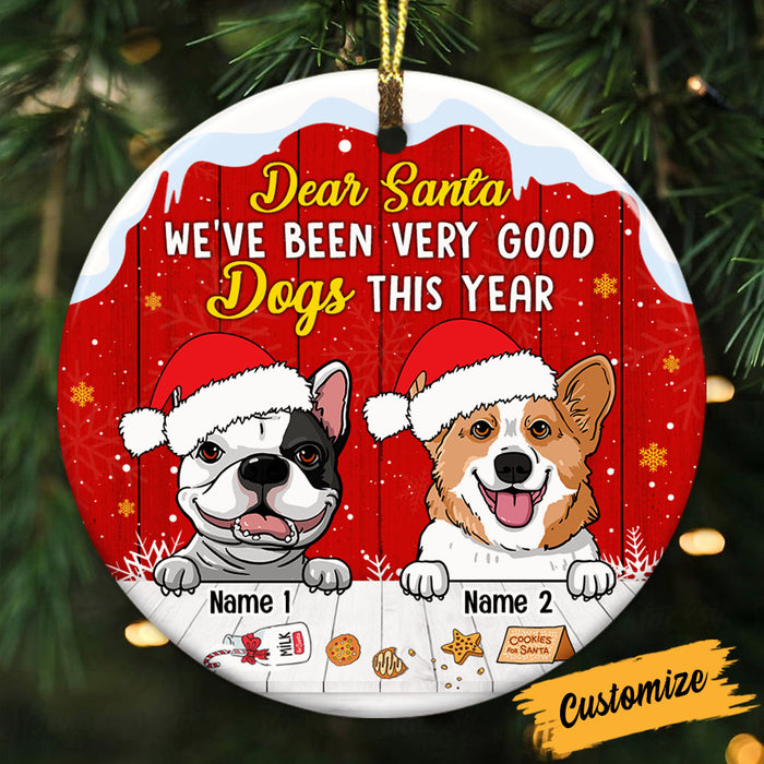 Personalized Dog Christmas Circle Ornament NB64 87O53 1