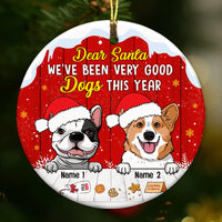 Personalized Dog Christmas Circle Ornament NB64 87O53 thumb 1