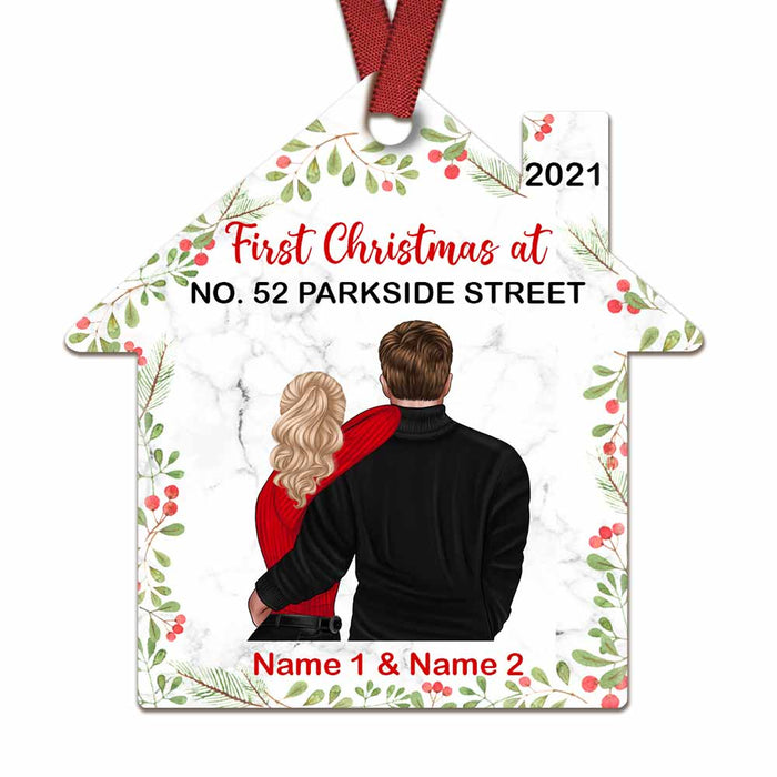 Personalized Couple First Christmas House Ornament NB43 30O58 1