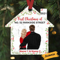 Personalized Couple First Christmas House Ornament NB43 30O58 thumb 1