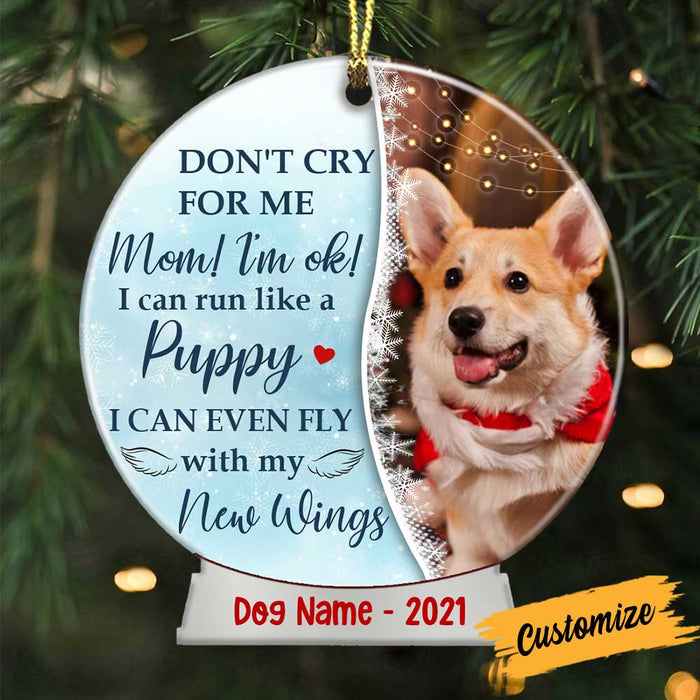 Personalized Memo Dog Cat Photo Snow Globe Ornament NB52 95O34 1