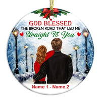Personalized Couple Husband Wife God Blessed Circle Ornament NB48 81O47 thumb 1