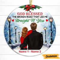 Personalized Couple Husband Wife God Blessed Circle Ornament NB48 81O47 thumb 1