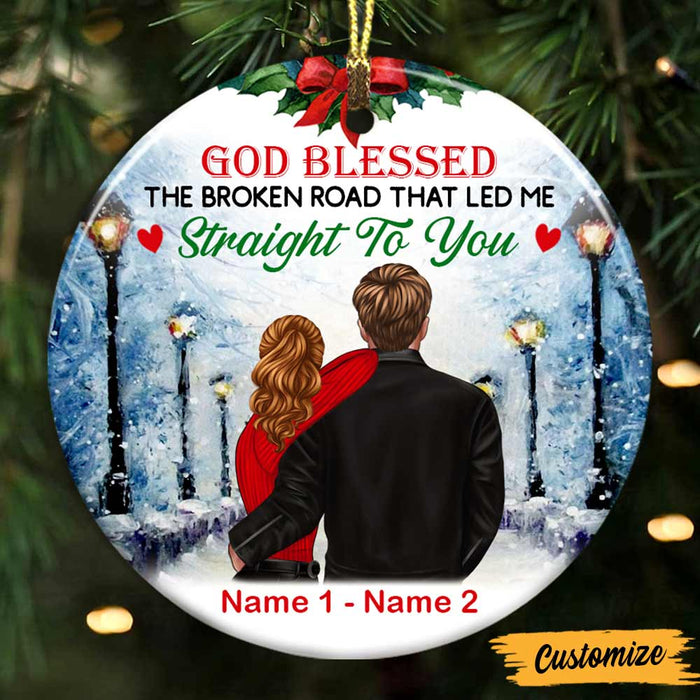 Personalized Couple Husband Wife God Blessed Circle Ornament NB48 81O47 1