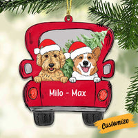 Personalized Dog Christmas Red Truck Ornament NB410 81O34 thumb 1