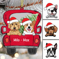 Personalized Dog Christmas Red Truck Ornament NB410 81O34 thumb 1
