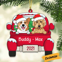 Personalized Dog Christmas Red Car Ornament NB49 81O34 thumb 1