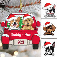 Personalized Dog Christmas Red Car Ornament NB49 81O34 thumb 1