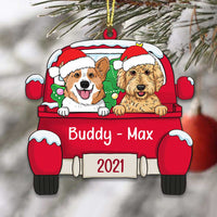 Personalized Dog Christmas Red Car Ornament NB49 81O34 thumb 1