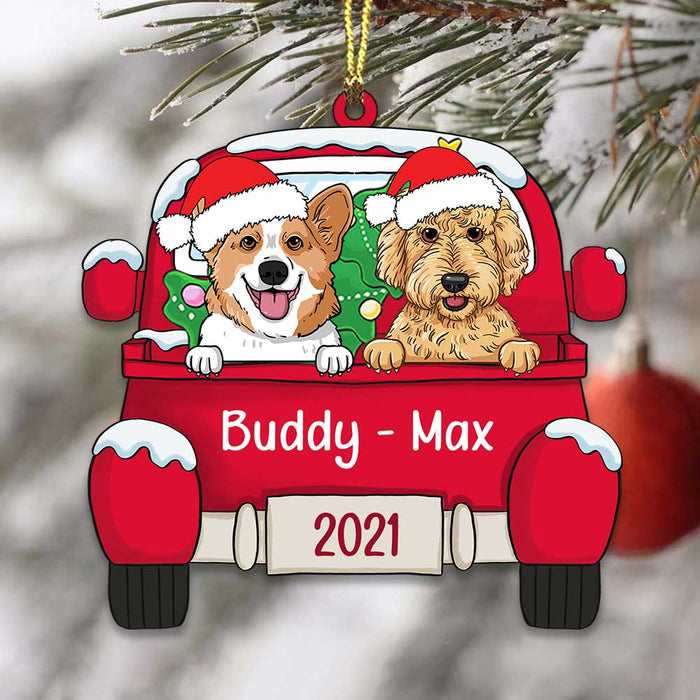 Personalized Dog Christmas Red Car Ornament NB49 81O34 1