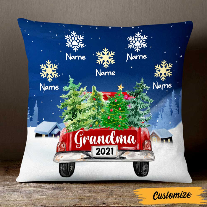 Personalized Grandma Red Truck Christmas Pillow SB172 95O47 1