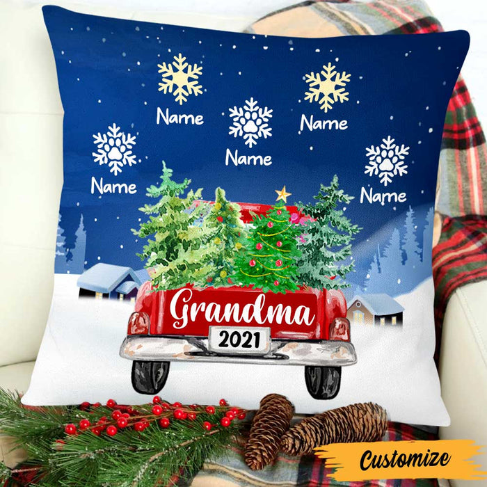 Personalized Grandma Red Truck Christmas Pillow SB172 95O47 1