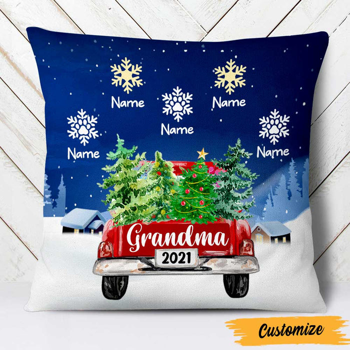 Personalized Grandma Red Truck Christmas Pillow SB172 95O47 1