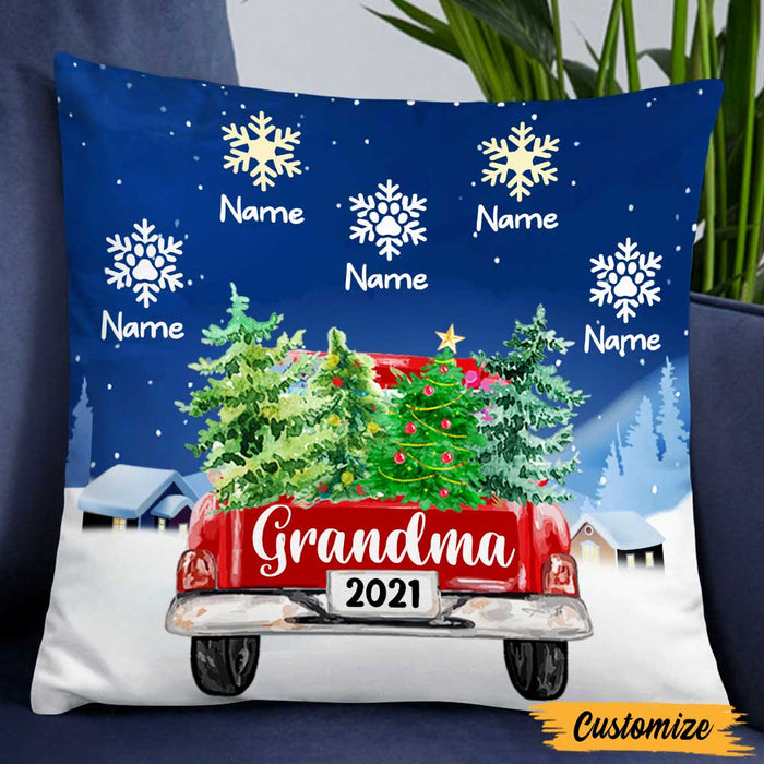 Personalized Grandma Red Truck Christmas Pillow SB172 95O47 1