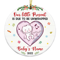 Personalized Baby Grandma Grandpa Family Circle Ornament NB53 26O47 thumb 1