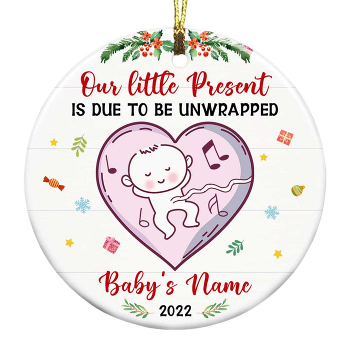 Personalized Baby Grandma Grandpa Family Circle Ornament NB53 26O47 1