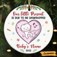 Personalized Baby Grandma Grandpa Family Circle Ornament NB53 26O47 thumb 1