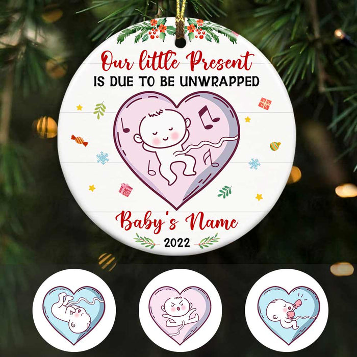Personalized Baby Grandma Grandpa Family Circle Ornament NB53 26O47 1
