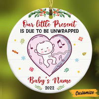 Personalized Baby Grandma Grandpa Family Circle Ornament NB53 26O47 thumb 1